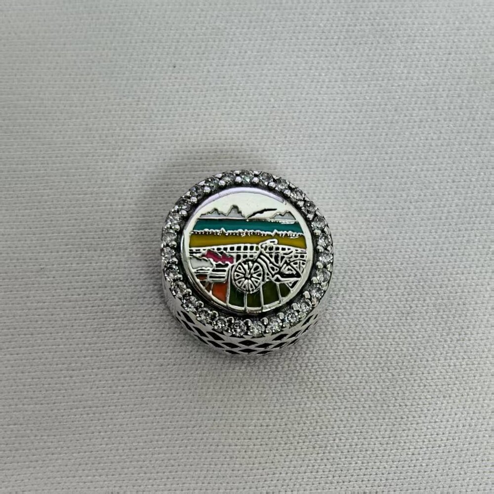 Pandora Ocean City NJ Charm Bike on Boardwalk Bead Charm, S925 Silver Jewelry
